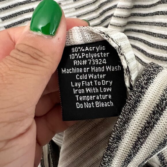 Misook Black White Beige Striped Gold Button Detail Sleeveless Sheath Dress L - Picture 4 of 5